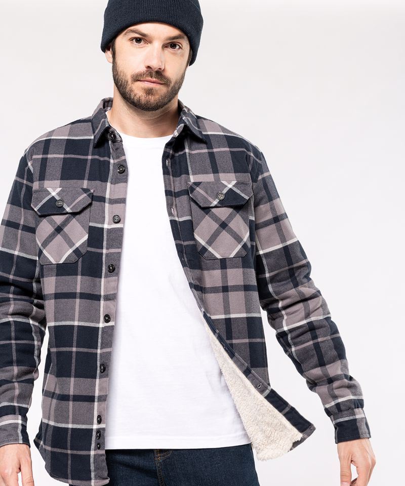 lined checked shirt